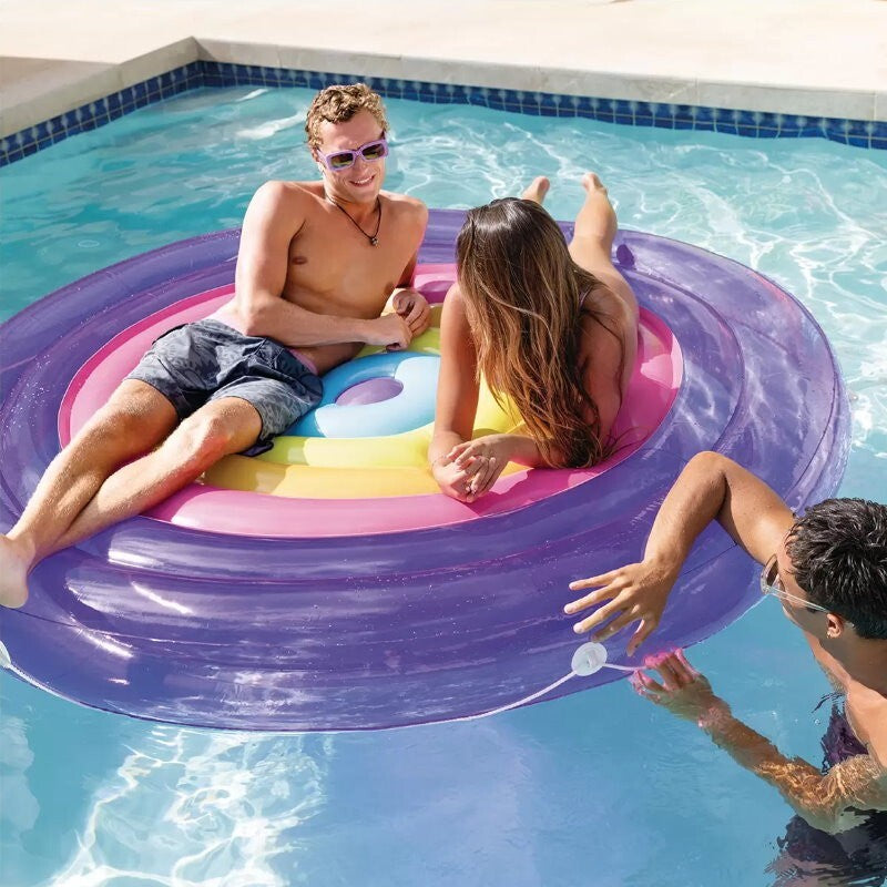 Intex Rainbow Fiesta Island Pool Float 201 x 24cm XL Inflatable Water Lounge