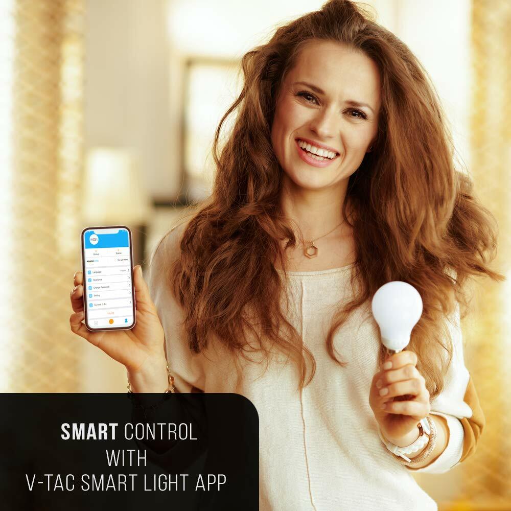 4 x RGB LED Smart App Light Bulb Lighting Dimmable Wifi Google Alexa E27 B22 10w
