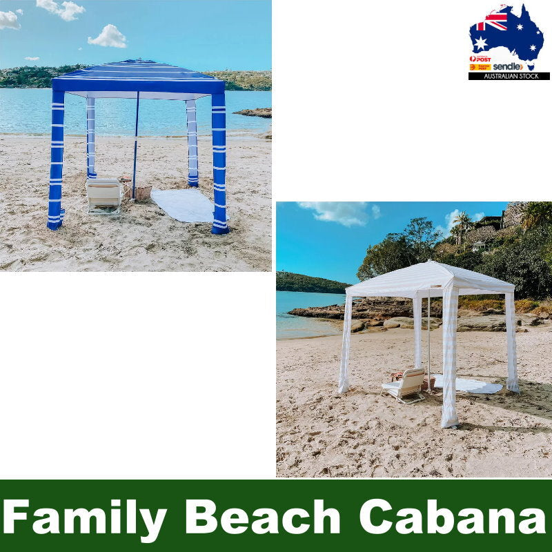 Coconut Grove Family Beach Cabana Canopy Umbrella Sun-Shade Shelter w/ Carry Bag