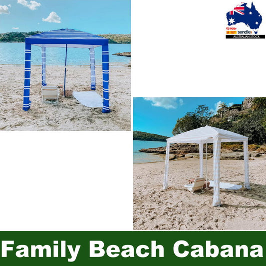 Coconut Grove Family Beach Cabana Canopy Umbrella Sun-Shade Shelter w/ Carry Bag