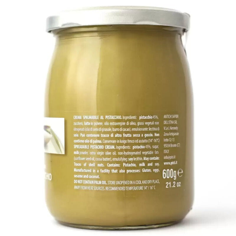 Pisti Sicilian Spreadable Pistachio Cream Spread 600g Italian Sweet and Velvety