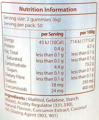 True Blue High Of Potency 780mg Turmeric Gummy Mango Passion Fruit Flavour 300g