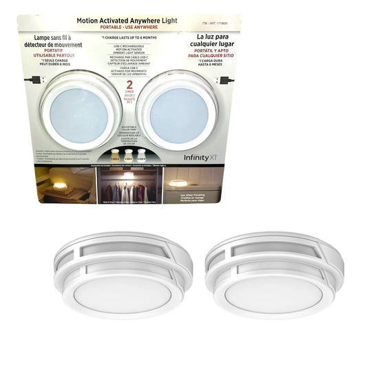 2 x Motion Activated Portable Stairway Under Cabinet Night Lighting Recharable