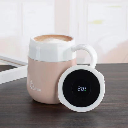 Hifuar 460ml Coffee Mug Double Wall Vacuum Insulated with Temperature Display