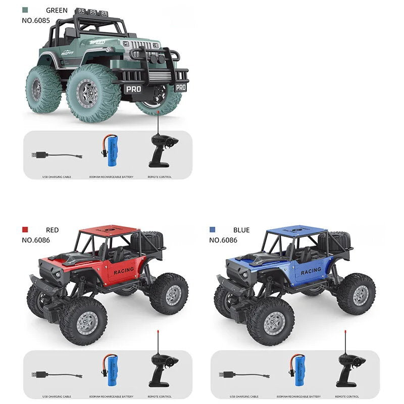 MGRC RTR 1/18 Scale 2.4G RWD RC Off-Road Car 2WD High Speed w/ LED Lights, Alloy