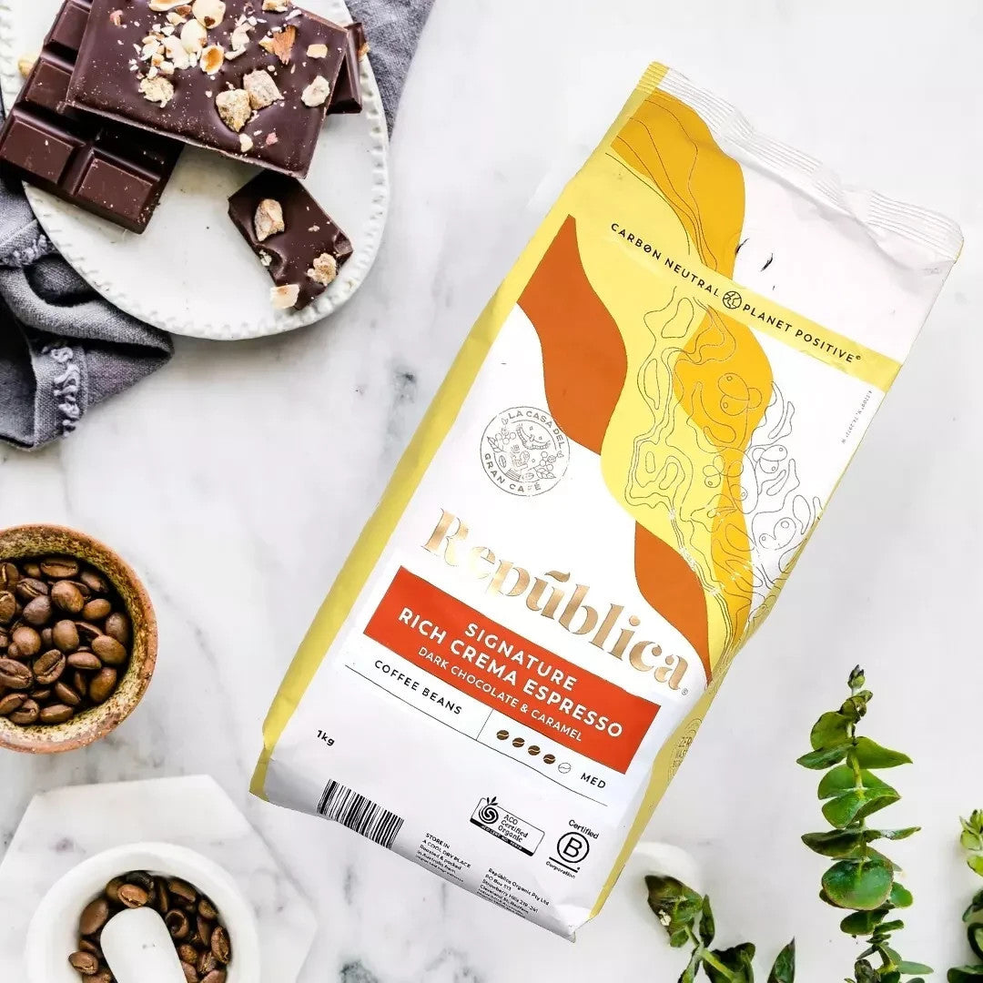 Republica Signature Espresso Organic Arabica Whole Coffee Bean Medium Roast 1kg