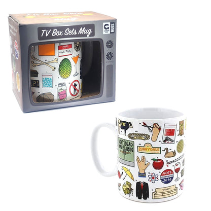 TV Box Sets Novelty Mug Ceramic Coffee Tea Cup Kris Kringle Gift For TV Lovers