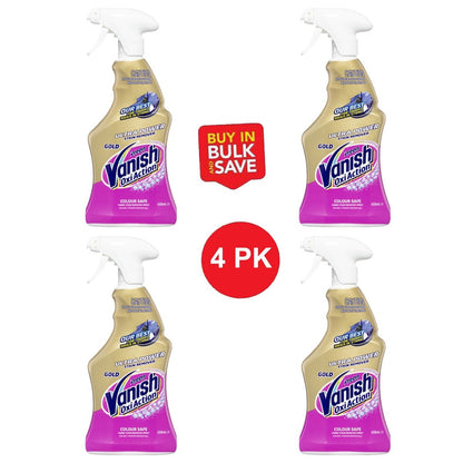 Vanish Preen Oxi Action Gold Fabric Stain Remover Spray Colour Safe 4 x 450ml