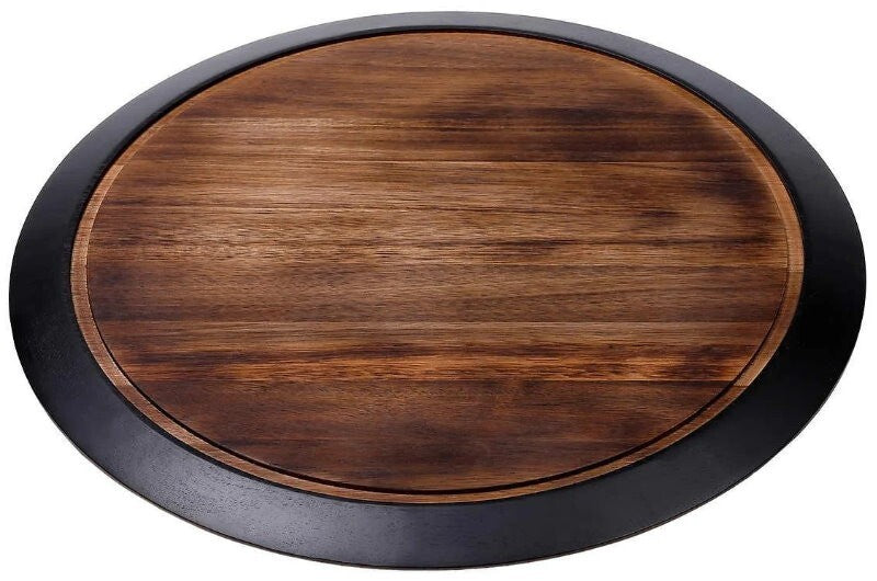 BIRDROCK HOME 18" Wood Chalkboard Lazy Susan Turntable Organizer with Pencil