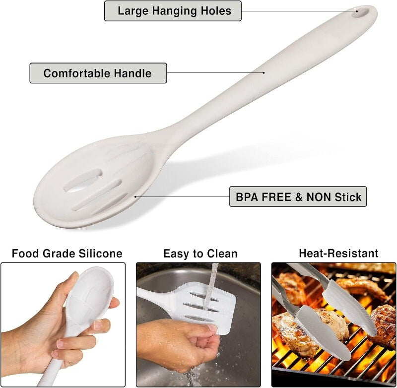Core Kitchen 8 Piece Silicone Cooking Utensils Set Heat-Resistant BPA Free