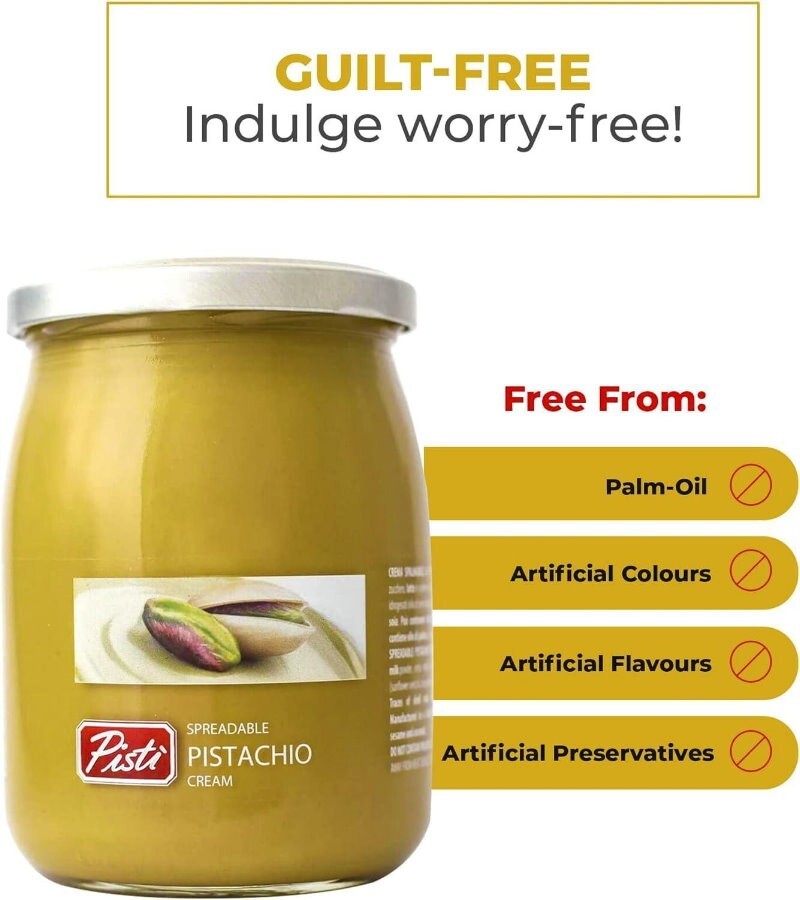 Pisti Sicilian Spreadable Pistachio Cream Spread 600g Italian Sweet and Velvety