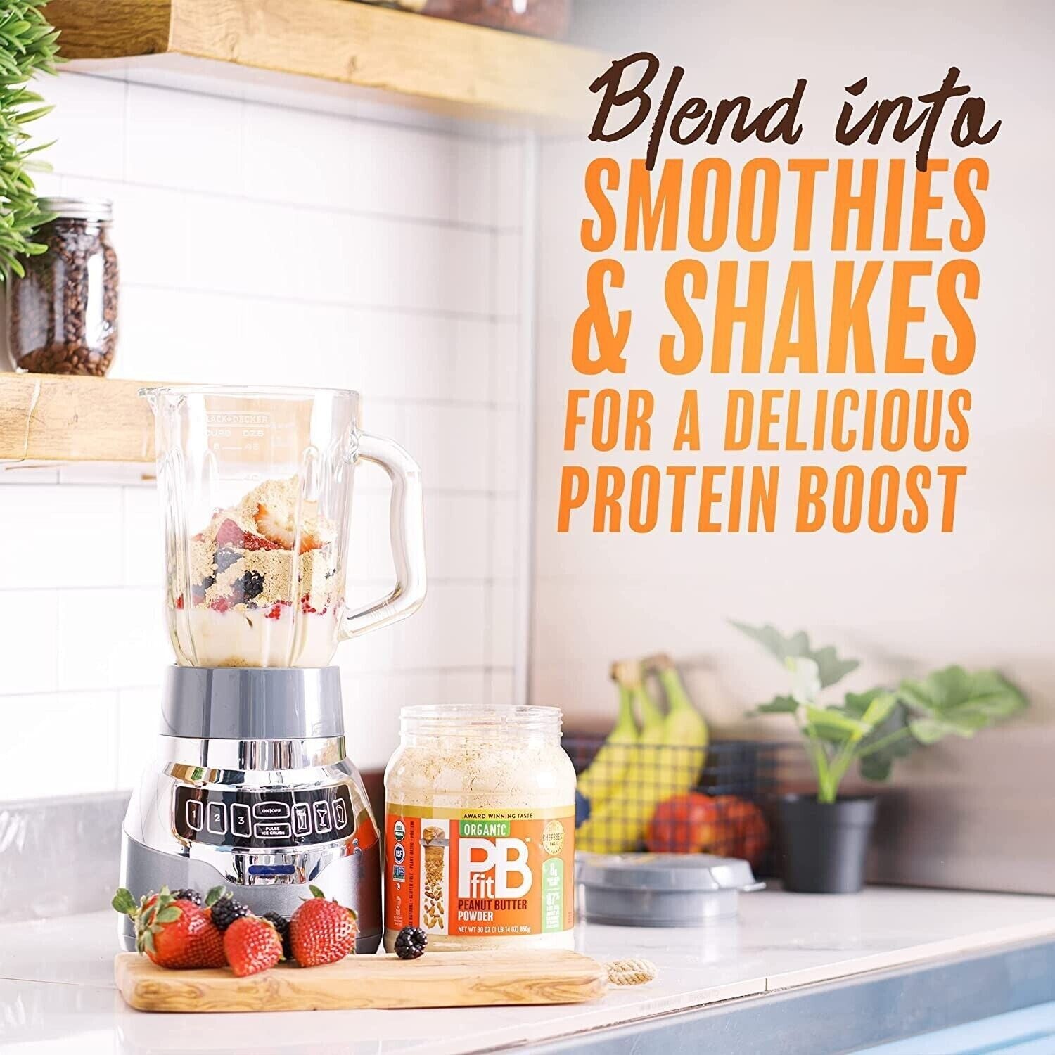 Organic PBFit Peanut Butter Powder Gluten Free Vegan Plant Based Protein 850g