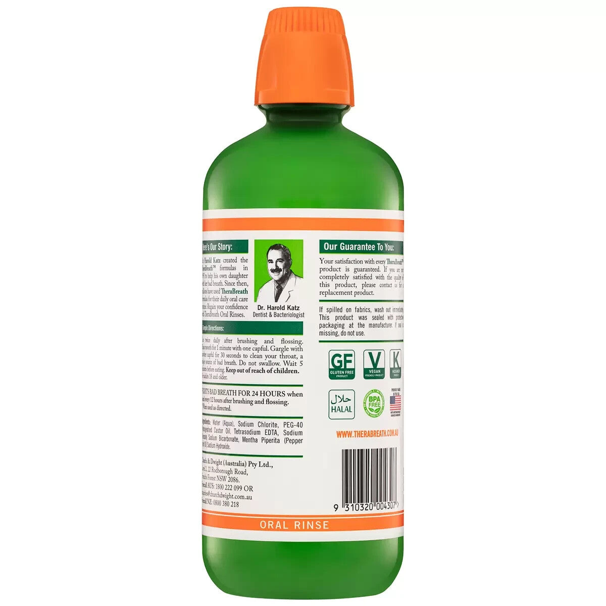 TheraBreath Mild Mint 1L Gentle Non-Burning Mouthwash Oral Rinse Freshen Breath