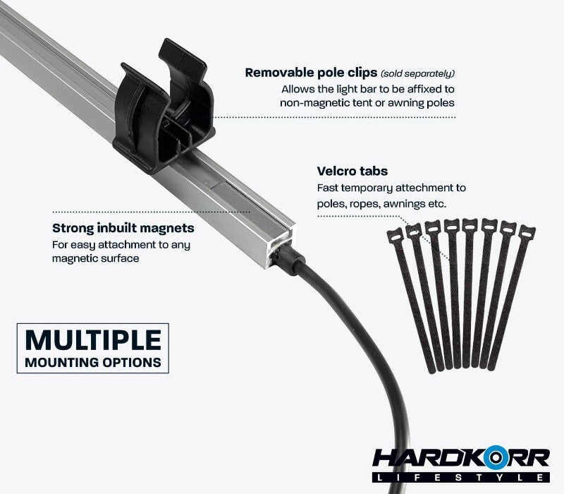 HardKorr Lifestyle IP68 waterproof 4-Bar Orange & White LED Camp Light Kit