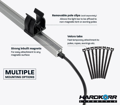 HardKorr Lifestyle IP68 waterproof 4-Bar Orange & White LED Camp Light Kit