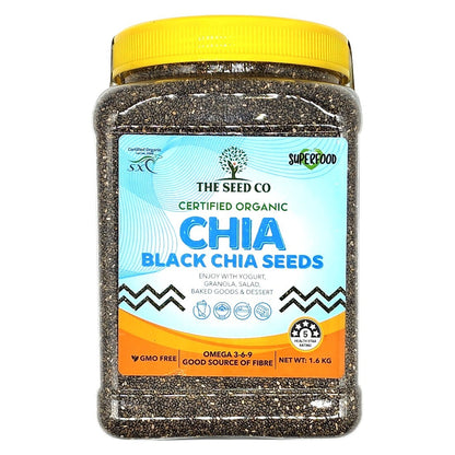 1.6kg Black Chia Seeds Vegan Gluten GMO Free XSC Certified Organic Superfood