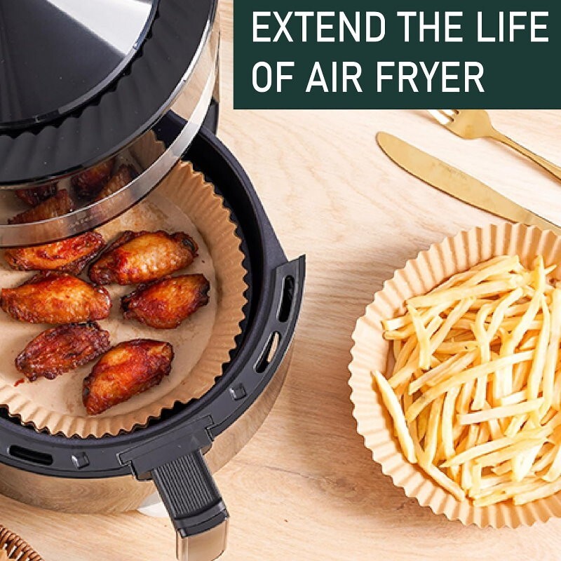 DATS Applaud Air Fryer Disposable Paper Liners Round, Oil & Water Proof, Baking