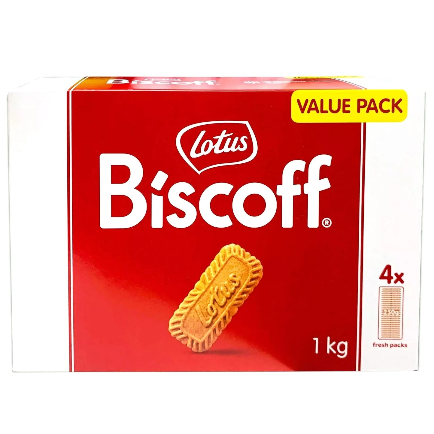1Kg Lotus Biscoff Caramelised Biscuit Tea Break School Lunch Coffee Snack 4x250g