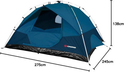 Caribee Spider 4 Easy Up Tent For 4 Adults or Two Adults Plus Hike Packs