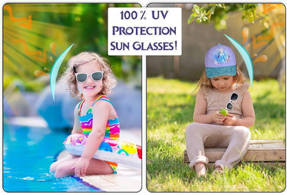 DISNEY 3pc Sunglasses, Cap & Drawstring Bag Set - Barbie, Frozen, Princess