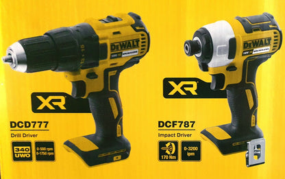 Dewalt Drill Driver Impact Driver DCD777 DCF787 2x 2AH 18V Battery Brushless Kit