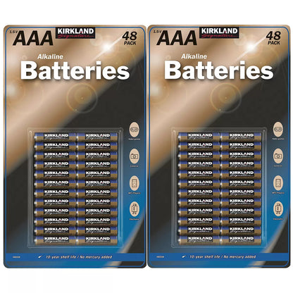 96 x Kirkland AAA 1.5v Alkaline Remote Toy RC Battery Power Preserve Batteries