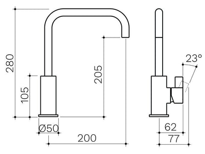 Clark CL10017.B4A Round Blade Sink Mixer Matte Black