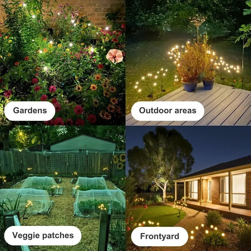 Sol-R-Brite 32 LED Waterproof Outdoor Crystal Firefly Garden Solar Light 2 Modes