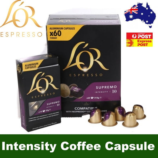 Lor Espresso 60-Pack SUPREMO Coffee Capsules L'OR Nespresso Machines Compatible