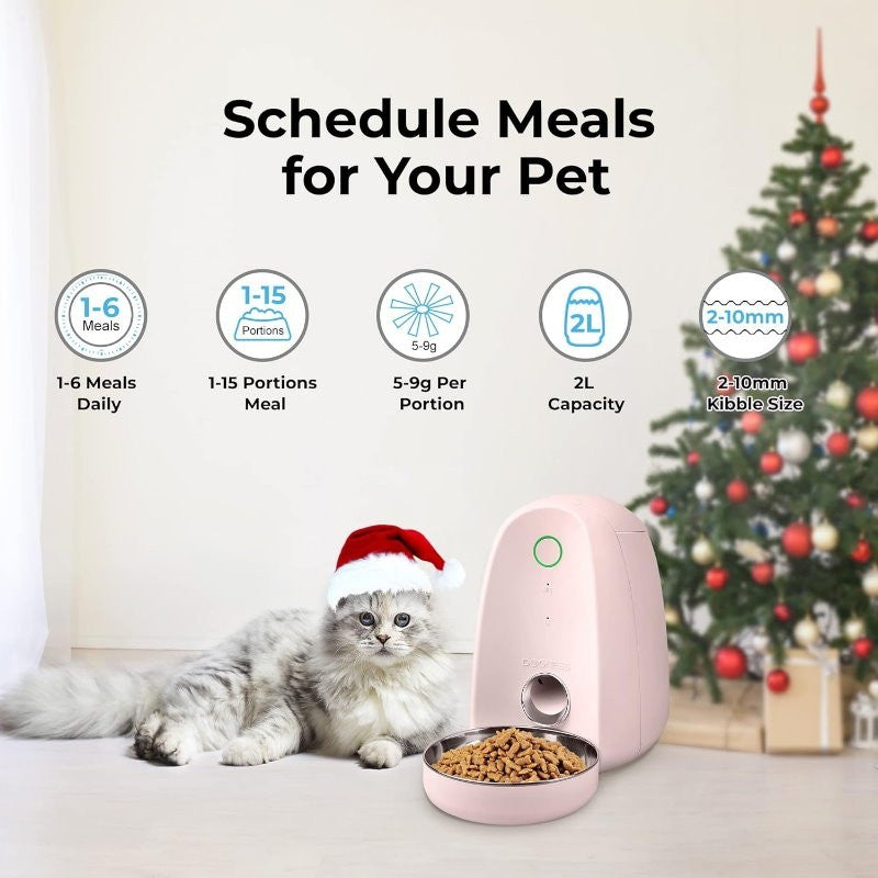 DOGNESS F05 App Smart Pet Dog/Cat Feeder Mini 2L with Microphone for Small Pets