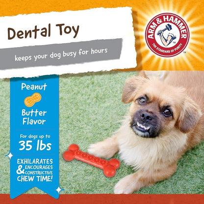 Arm & Hammer 4 Pack Nubbies Dental Chew Toy for Dogs Bone, Orion, TriBone, T-Rex