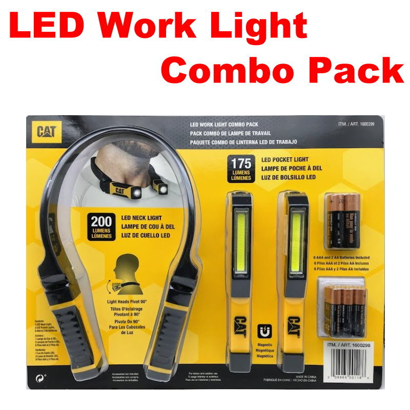 CAT Portable LED Work Light Combo - CT7100 Neck Light. CT1000 COB Pocket Lights