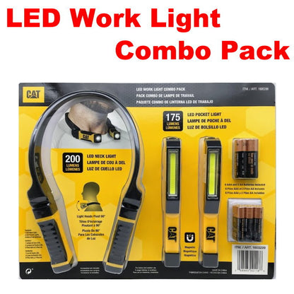 CAT Portable LED Work Light Combo - CT7100 Neck Light. CT1000 COB Pocket Lights