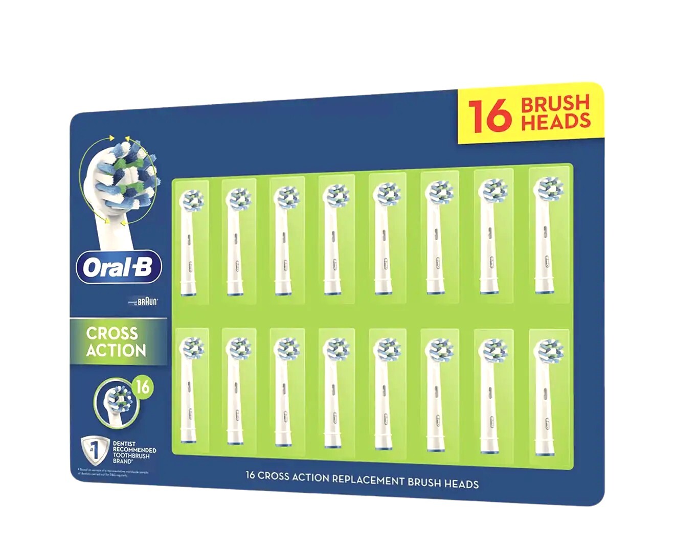 Genuine Oral-B CrossAction Toothbrush Replacement Refill Brush Head 16 Packs