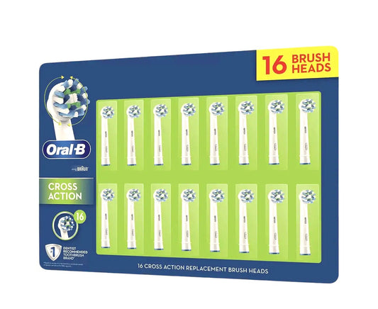 Genuine Oral-B CrossAction Toothbrush Replacement Refill Brush Head 16 Packs