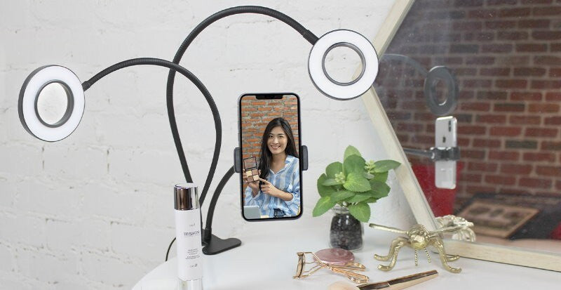 Cygnett V-Dual Classic 2-in-1 Dual Ring Light Phone Holder & 5000mAh Power Bank