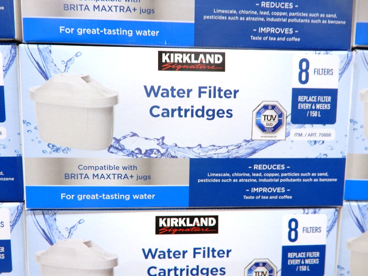 8 Kirkland Filter Cartridge Refill Compatible Brita Water Purification Filter