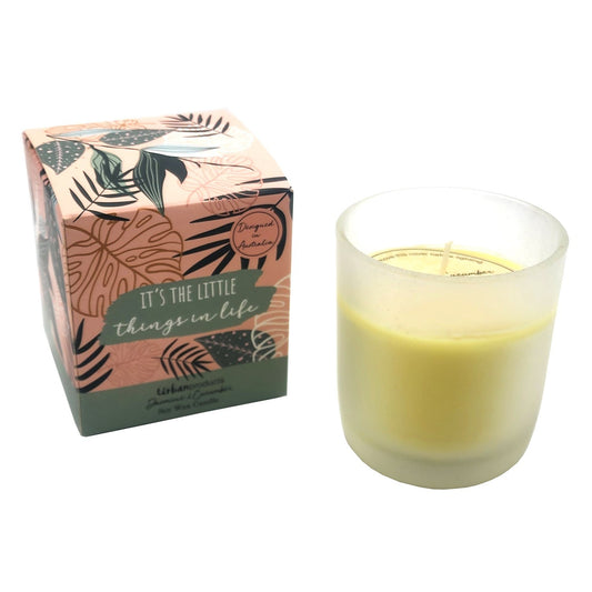 Urban Products Jasmine & Cucumber Fresh Scented Natural Soy Wax Candle 9cm