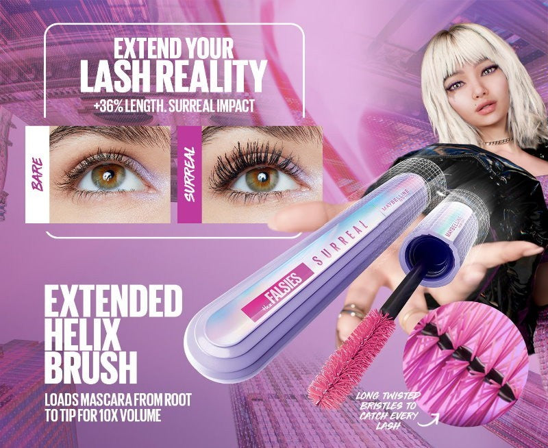 Maybelline New York 3-Pack Falsies Surreal Extension Mascara - Express Post