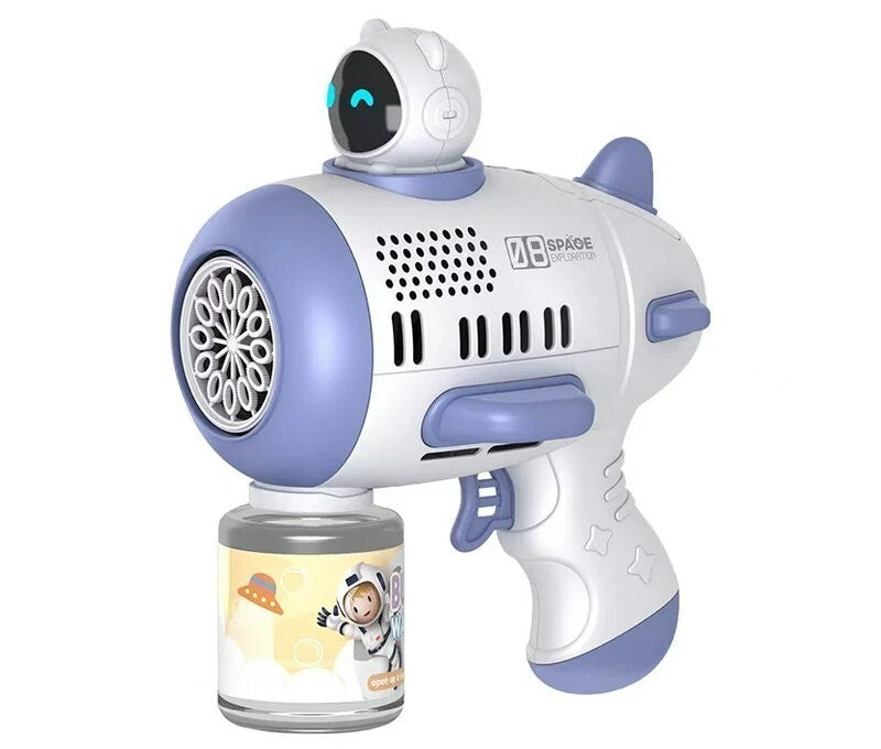 Mercita Space Electric Bubble Guns Machine with Light & Battery for Kids