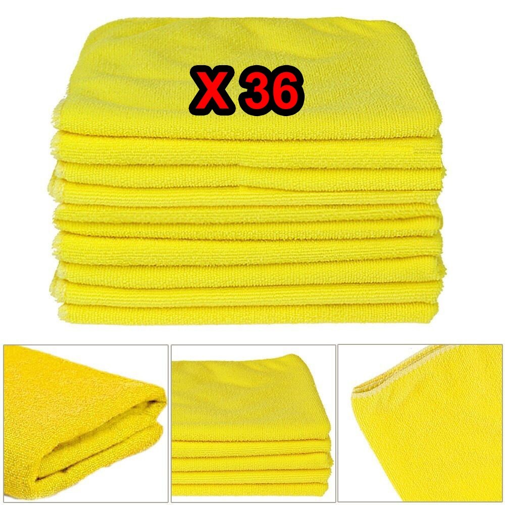 36 Soft Plush Microfiber Glass Drying Cloth Car Cleaning Towels 40.6 x 40.6 cm