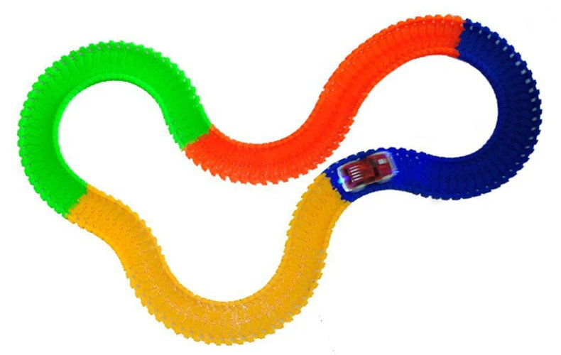 QWZ Railway Magical Flexible Track Car Toy Set DIY Railway Road 28/96/192 Pieces