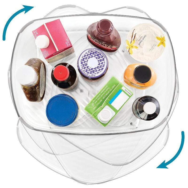 Polder 2-Pack E-Z Reach Rotating 360° Storage Tray for Fridge, Cabinet 40 x 30cm