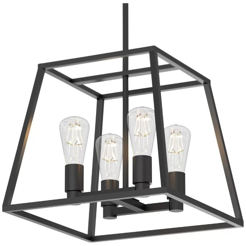Artika Carter Square 4-Light Chandelier LED Celling Light Adjustable Height