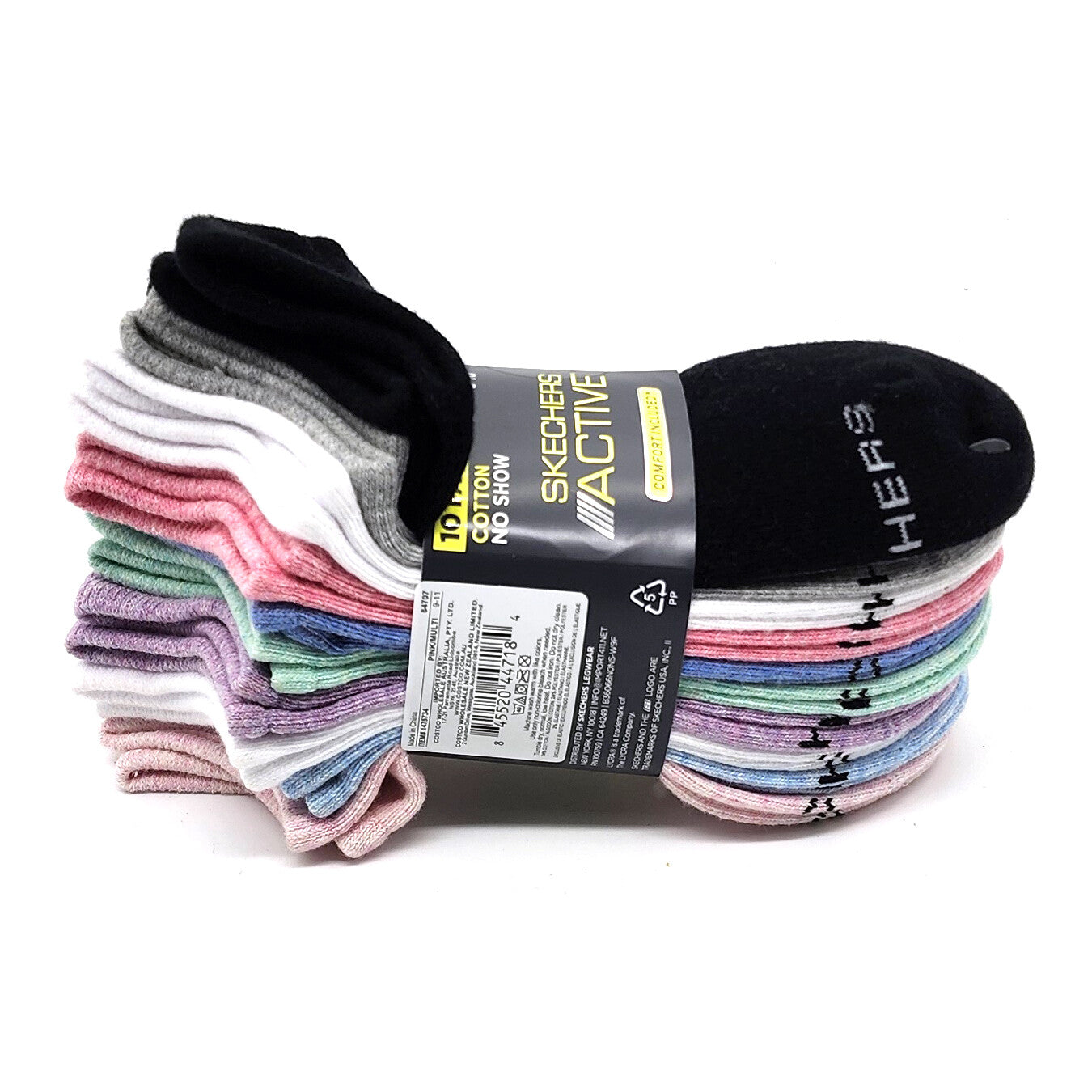 8 x Skechers Ladies Women No Show Liner Non-slip Heel Grip Active Sports Socks