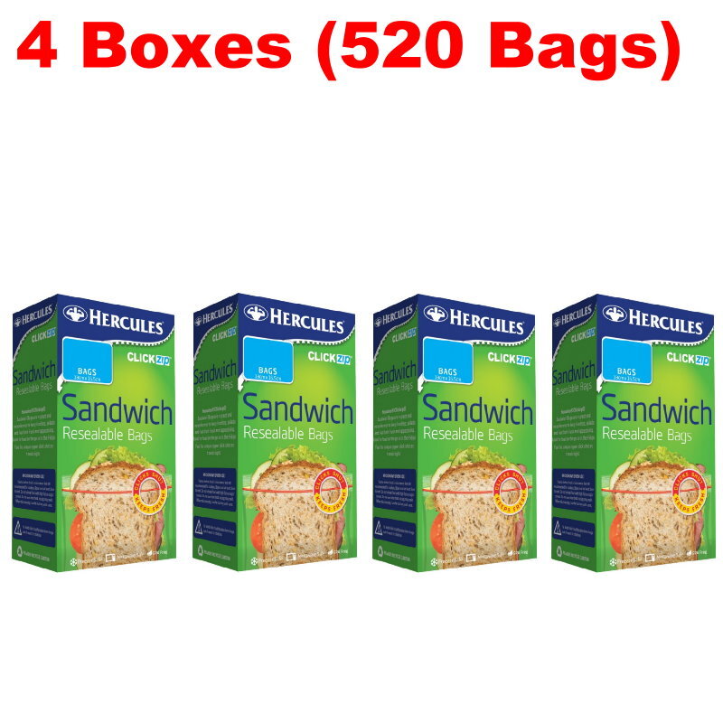 Hercules Resealable Sandwich Bags Freezer & Microwave Safe, BPA Free, Food Fresh