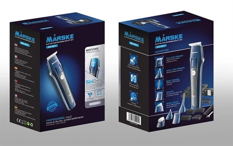 MARSKE 5-in-1 Professional Rechargeable Hair Clipper Multi Grooming Kit