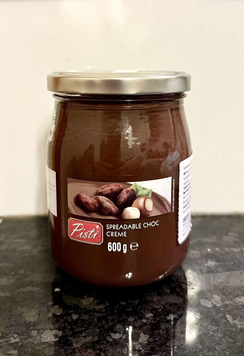 Pisti Spreadable Choc Creme Chocolate and Hazelnut Cream Spread 600g Italian