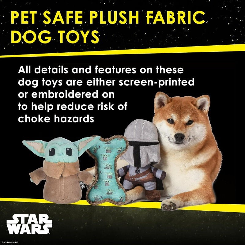 Star Wars Pets 3 Pcs The Mandalorian Set for Dog 9" Mandalorian, 9" GROGU, Bone
