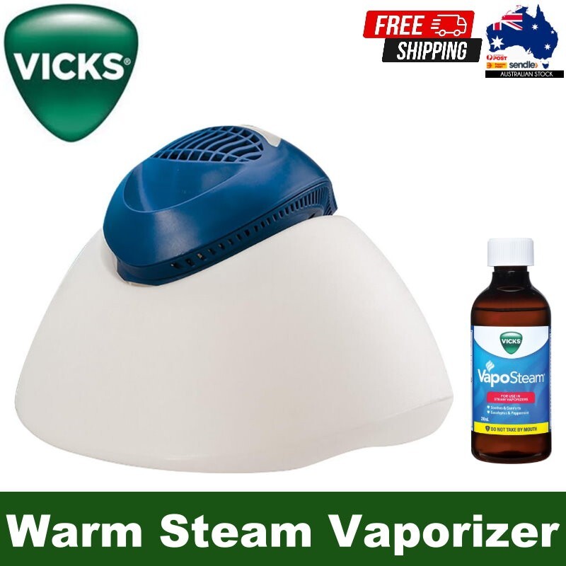 Vicks Warm Steam Vaporizer with Vaposteam Inhalant 200ml for Steam Therapy
